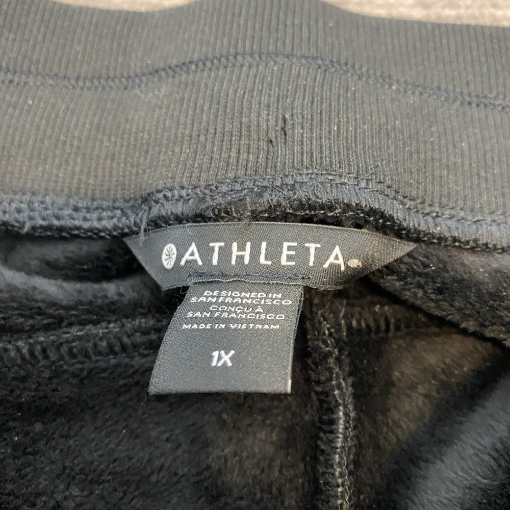 Athleta Black Double Cozy Karma Recover Jogger Womens Size 1X Plus Lush Soft - Picture 4 of 12